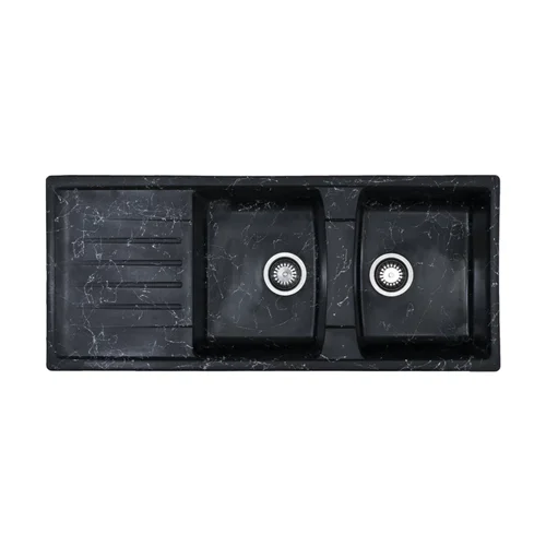 سینک گرانیتی توکار مدل مشکی رگه طلا