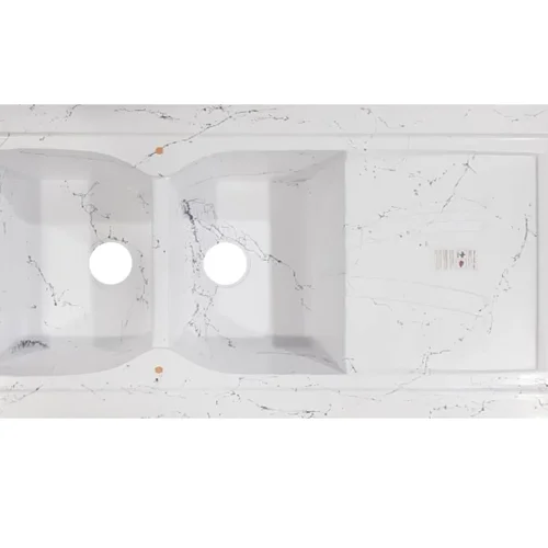 سینک گرانیتی روکار مدل سفید رگه طلا و طوسی