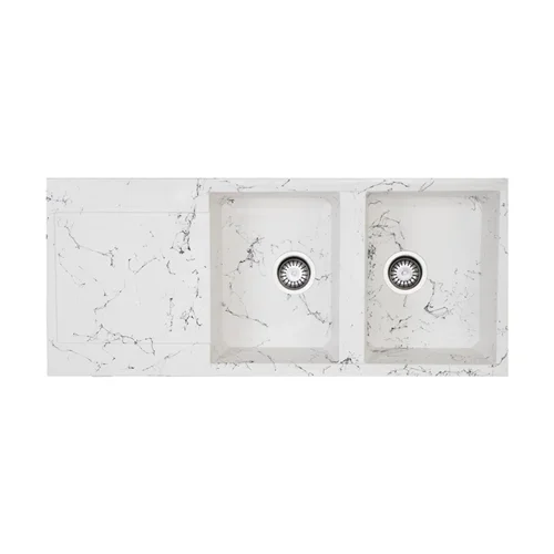 سینک گرانیتی توکار مدل سفید رگه مشکی