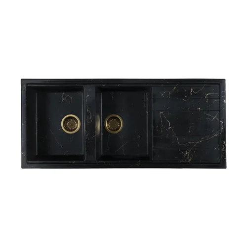 سینک گرانیتی توکار مدل مشکی رگه طلا