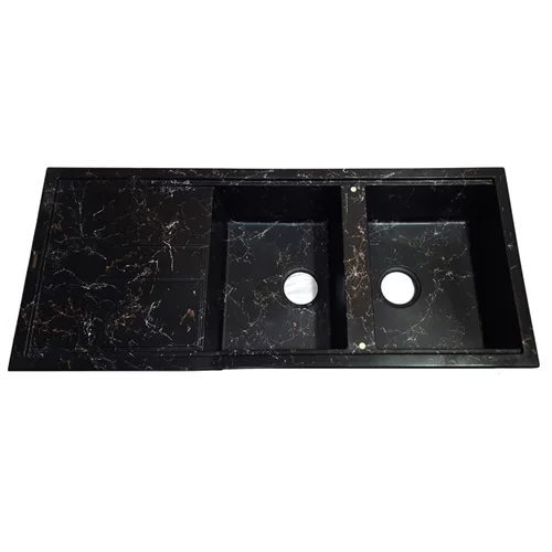 سینک گرانیتی توکار مدل مشکی رگه سفید