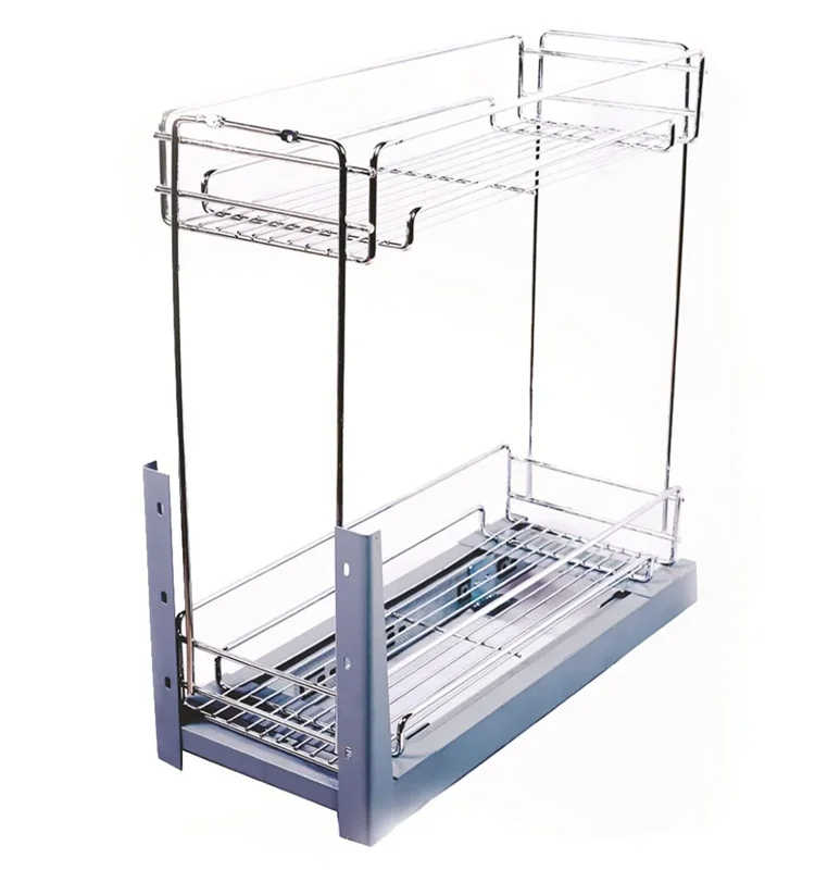 سبد جا ادویه و مواد شوینده کابینت مدل کف ریل